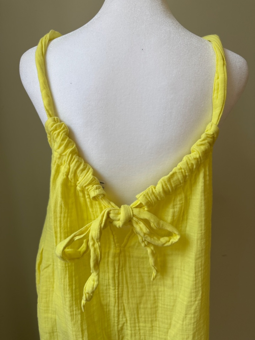 Old Navy Beach Dress Women’s Yellow Lightweight Size Small Back Tie - Picture 5 of 9